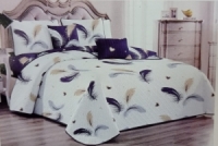 White and Purple colorful bedcover set 7by8 1 bedcover 1 bedsheet 2 pillowcases 
