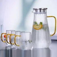 Borosilicate glass jug set with 4 cups