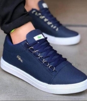 Navy blue Rubber soled laced Lacoste Shoes