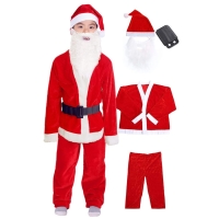 Generic 3Pcs Set Boy D Christmas Santa Claus Set Costume Hat Outfit
