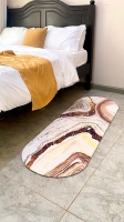 160 by 50cm Brown stripped Absorbent microfiber Bedside rug