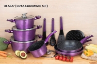purple elegant  EB-5627 15pcs cook ware set