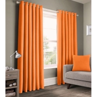  3pc 1.5m by 1.5m curtain, 2m sheer  eyelet design Orange Curtain 