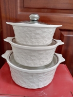 3pcs ceramic serving bowls