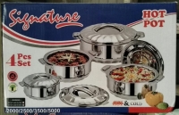 5/4 4 pcs Blue Stainless Steel Hotpots (2000/2500/3500/5000)