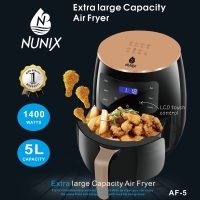 Nunix Extra large  Capacity Air Fryer 5L 1400W 1Yr Warranty With LCD touch control