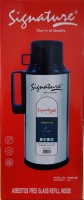 Grey with black 1.8 Ltr Vacuum Flasks with Glass Refill SG-6618C Single Cup silver in color