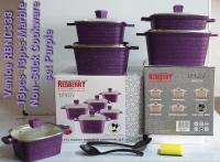 venice RBNC333 13 pics Marble Non stck Cookware set purple