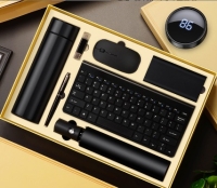  High-end Business gift set   Company business gift present for clients and staff     Keyboard wireless  The mouswireless   Power bank    Flash disk   Thermal cup   Umbrella   Pen   USB cable    Color