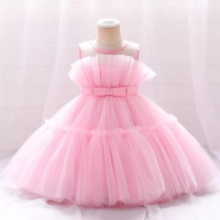 Baby pink kids party dress For ages from 2 years to 5 years