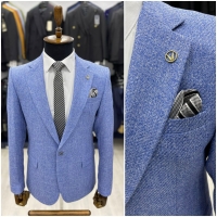 Elegant blue Professional suit material, premium texture.【NOTE】: We use high quality fabric to make it more fashionable and sophisticated. Please rest assured to purchase.