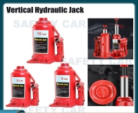 3 Ton Red Vertical Hydraulic Car Jack designed for residential and commercial use; Wide, rugged base enhances stability and strength Meets ASME safety standards. 
