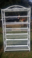 White metallic 7 layered Genuine shoe rack for up to 30 pcs of shoes with a beautiful finish.