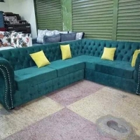 Elegant Deep button sofa set Corner seat L shaped seat 5 seater made of class and highly durable materials