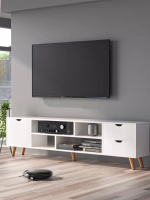 Nordic TV Cabinet   High quality 3 shelves drawers storage living room tv station furniture tv stand white