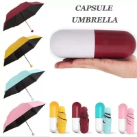 Capsule umbrella mini light small pocket umbrellas   Anti-Folding compact cases beach umbrella. For the rainy season and cold season