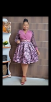 High quality light purple themed v neck New arrival Dress Party dress long sleeved, wide bottom chunky dress available sizes 42 44 46 48 50 52