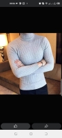 High quality Casual unisex Winter Solid Color Turtle Neck Long Sleeve Twist Knitted Slim Sweater