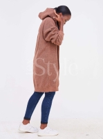 Buy new 2023 New style Loose Hoodie Cardigan Women Knitted Sweater Jacket with hat