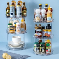 Three layer 360 Rotation Cabinet Kitchen Swivel Tray, Rotating Spice Rack Cupboard Rotating Spice Rack Perfect Storage for Kitchen and Pantry