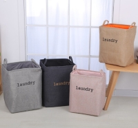 Dual Fabric EVA Dirty Clothes Laundry Basket Foldable Laundry Hamper With Handles Square Storage Bin Bucket Home Toys Organizer
