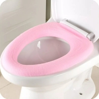 Comfortable Soft Multicolor Bathroom Toilet Set Thickening Washable Toilet Seats Cover Toilet Mat Winter Warm O Ring Potty Sets ORANGE