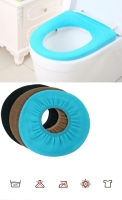 Order Comfortable Soft Multicolor Bathroom Toilet Set Thickening Washable Toilet Seats Cover Toilet Mat Winter Warm O Ring Potty Sets BLUE