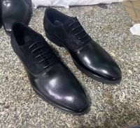 Quality Men Official Shoes Pure Black Leather Shoes Laced Official Boots rubber sole and a leather upper For durability, Wedding Shoes size 39 to 45