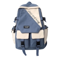Order New Backpack Fashion Bag Rucksack Fashion Women Backpack Waterproof Nylon Unisex School Bag Solid Color Men Shoulder Bag Female Student Backbag Travel Bag [BLUE]