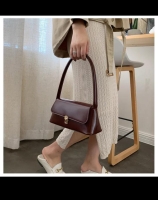 Top of the range Dark brown Solid Color PU Leather Handbags For Women 2021 Shoulder Bag Female Small Elegant Totes Lady Handbag Luxury Hand Bag Sling bag