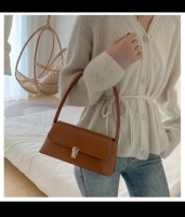 Elegant light brown Solid Color PU Leather Handbags For Women 2021 Shoulder Bag Female Small Elegant Totes Lady Handbag Luxury Hand Bag sling bag
