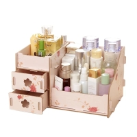 Buy Generic L, Multi : Korean wooden box DIY jewelry box cosmetics storage box desktop office sundries storage box [PINK]