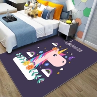 Buy new 3D Home Girl Boys room carpet princess pink carpets for living room area rugs cartoon unicorn baby antiskid tapete customized size