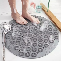 Buy this new stunning round anti slip bathroom Shower Mat, Bathroom Non-Slip Floor Mat, Non-Slip Mat, Bath and Shower Mat, Toilet Anti-Fall Mat [GREY]