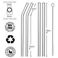 Order this amazing easy to clean 4 Pcs Reusable Glass Straws with Cleaning Brush
