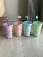 Buy this amazing Generic Acrylic Ice Smoothie Cups Party Cups With Re-usable Straw
