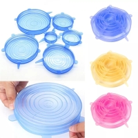 BPA free Non toxic Microwave and freezer safe 6 pcs reusable silicone food covers 