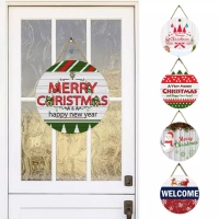 Welcome Sign Round Wooden Pendant Cute Letter Print Atmosphere Decoration 5 Styles Hanging Door Sign Christmas Decorations for// Merry Christmas mdf banners.Material is MDF board.Measurements and available codes attached