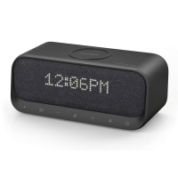 Anker Soundcore Wakey is a Bluetooth speaker with a built-in alarm clock, FM radio, white noise generator, and Qi wireless charger. It has a sleek, minimalist design and comes in a variety of colors.