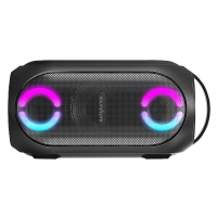 Soundcore Rave PartyCast 80W is a portable Bluetooth speaker with a powerful 80W output, PartyCast technology, and a customizable light show. It is water-resistant and shockproof, making it perfect for outdoor parties and events. The speaker also has a long battery life of up to 18 hours on a single charge. 