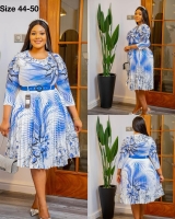 High Quality Floral Blue Dress for ladies ladies suite for Office Church Special events