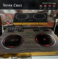 Silver Crest Double Induction Cooktop/inductor Cooker, Powerful 1800W, 2 Large 8” Heating Coils, Independent Controls, 94 Temp Settings from 100°F to 575°F in 5°F Increments, 2 x 11.5” Shatter-Proof Ceramic Glass Surface