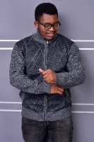Mens Hooded Cardigan Sweater Checkered Fleece Lined Cardigans Long Sleeve Knitwear Sweater