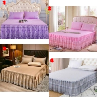 Beautiful 4*6 ft/5*6 ft sized bed skirts/bedskirts containing 1 bedskirt and 2 pillowcases Improving your bed
