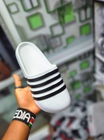 White soft fashion Adidas Mule Slides Size 40 - 45