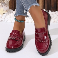 Loafers for Women Slip On Comfort Business Work Shoes[Maroon]