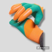 Multifunctional garden gloves garden Genie gloves  (orange with Green)