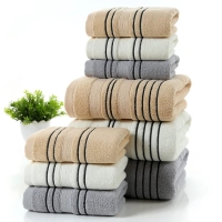 Thick Cotton Face Towel Bath Towel Bath Towel Hotel Adult Kids Family Towel Set (Color : Khaki, Size : 3 Pieces 