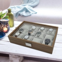 Luxury Watch Box Organise Watch Display Case with Glass Lid, Wooden watch box for gift, Beautiful watch display box glass 12 slots, Mens watch organiser