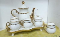 8pcs Ceramic Tea / Coffee Sets With Gold Rims